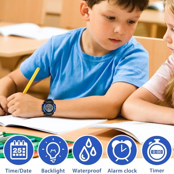 Kids Watch,Boys Watch for 3-15 Year Old Boys,Digital Sport Outdoor Multifunction - Picture 2 of 7